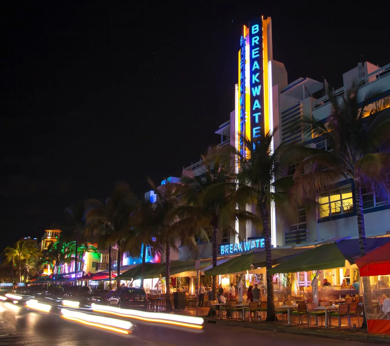 Neon lettering on Ocean Drive, Ocean Drive, South Beach