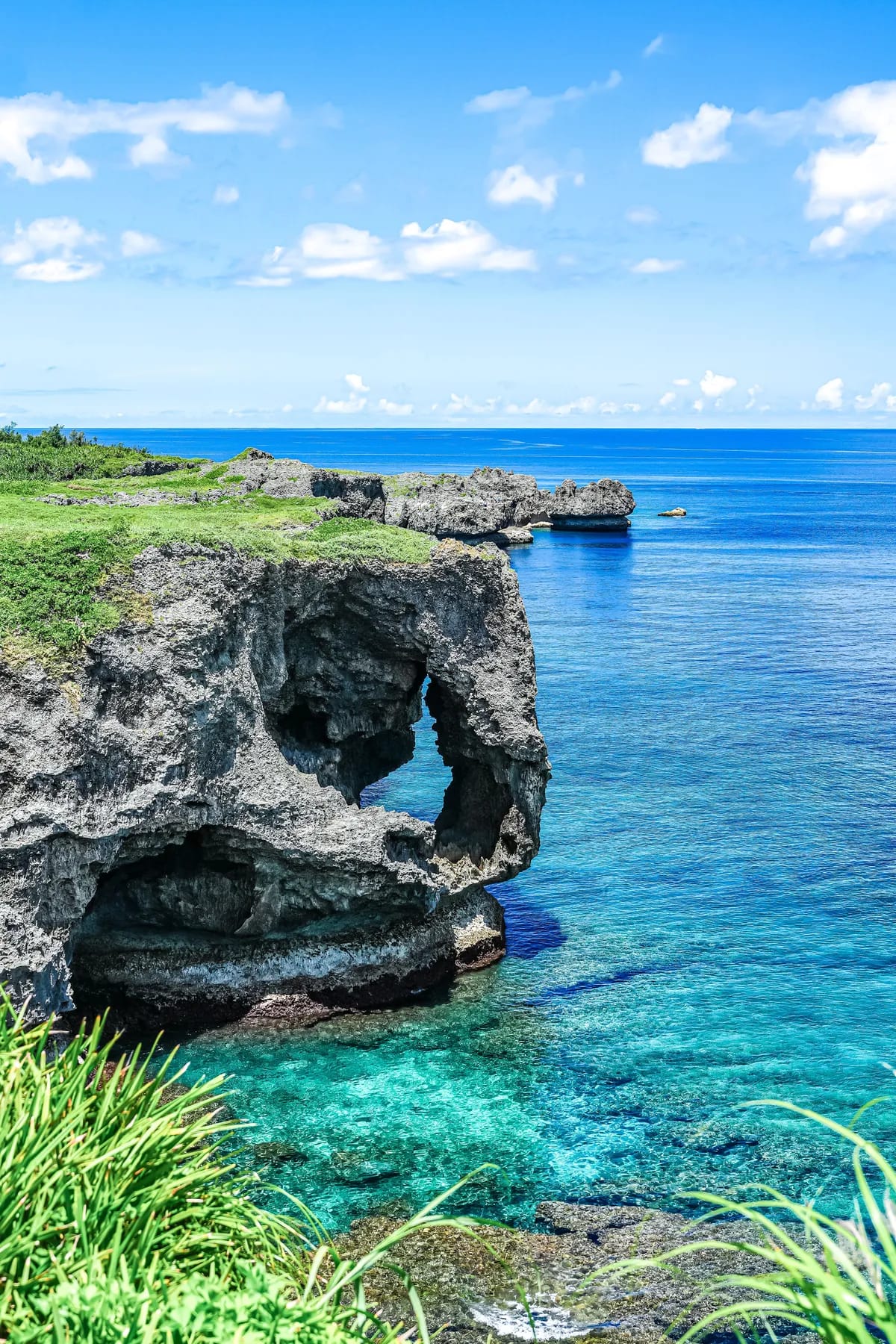 Manzamo rock on the coast of Okinawa