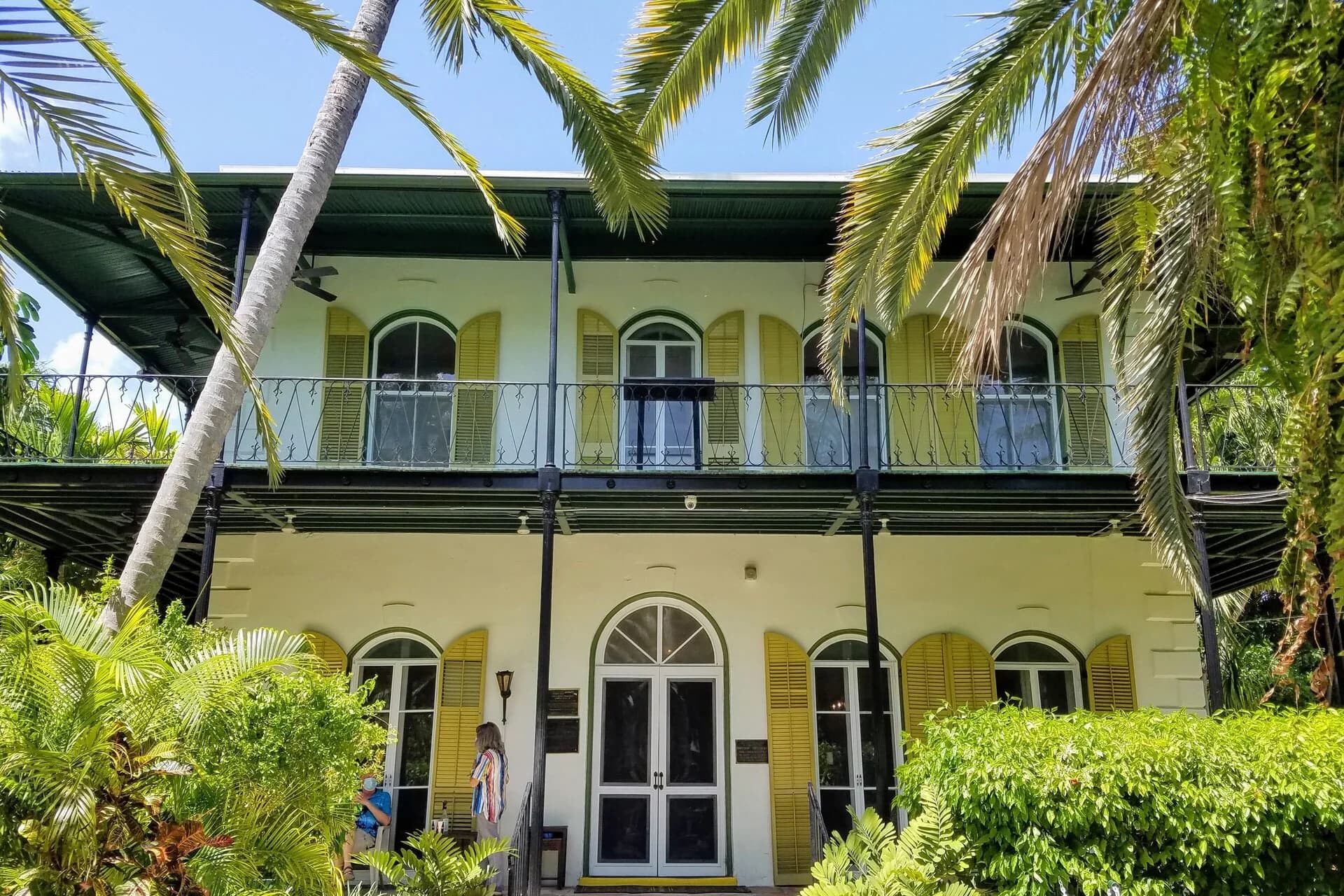 The Hemingway House in Key West among palms