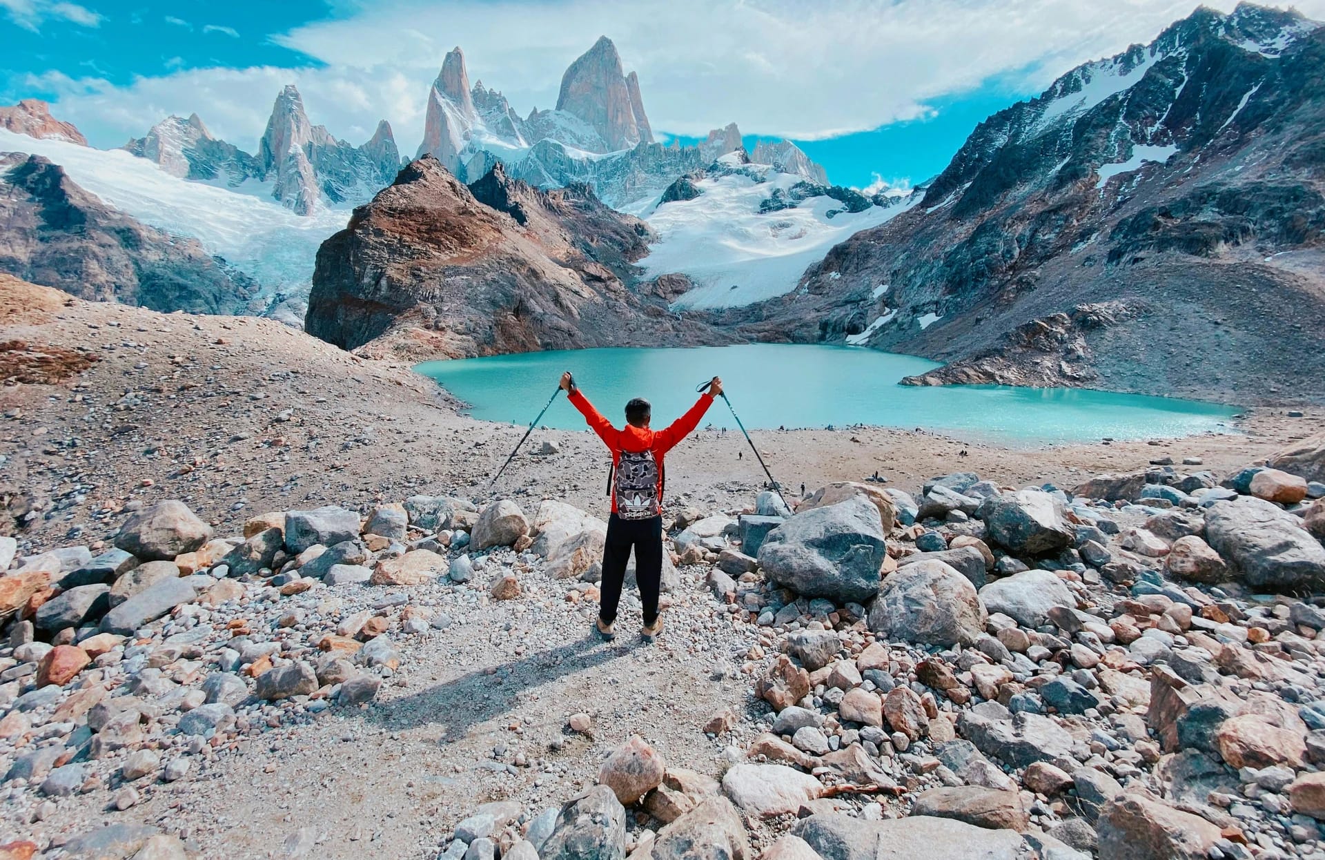 The granite towers of Torres del Paine above a turquoise lagoon